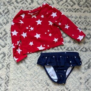 Cat and Jack red white and blue swim set size 18 months